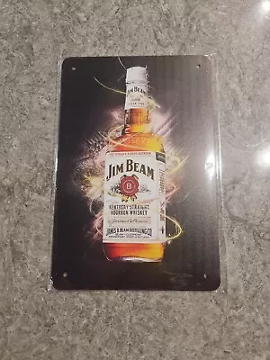 $12.99 • Buy JIM BEAM Rustic Metal Sign Vintage Tin Shed Garage  Bar Man Cave Wall Plaque