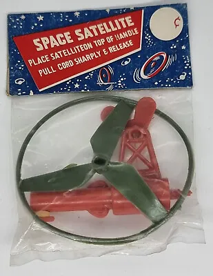 Vintage FLYING SPACE SATELLITE 1950s Rack Pack Toy Made In Hong Kong Red • $24.99