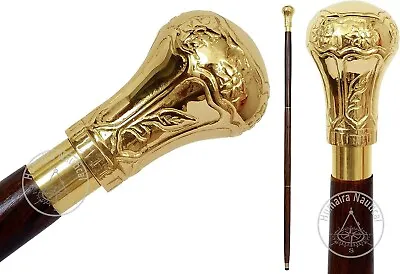 Replica Of Bat Masterson Brass Knob Handle Walking Cane Premium Wooden Stick • $29.95