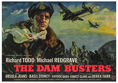 The Dam Busters Reproduction Movie Poster Print World War 2 War Movie Wall Art • £3.73