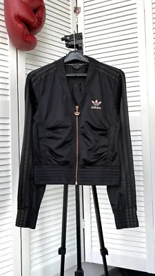 Vintage Adidas Respect ME Crown Crop Black Olympic Track Jacket • $35