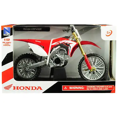 New Ray 1/12 Diecast Motorcycle Model Honda CRF450R Red • $30.68