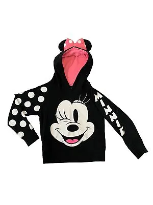 Minnie Mouse Black Hoodie Sweatshirt Girls Size 5/6 Disney • $15