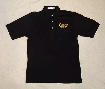 Vintage 1980's Sahara Hotel & Casino Las Vegas Golf Polo Shirt Black Size LARGE • $24.95