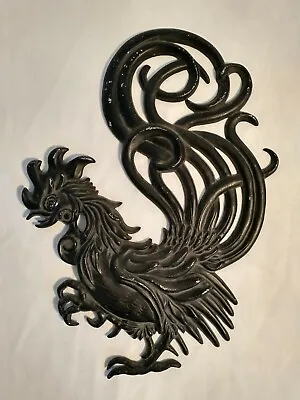 Vintage Vermay Roosters Cock Cast Metal Chicken Wall Hanging Farmhouse • $14.95