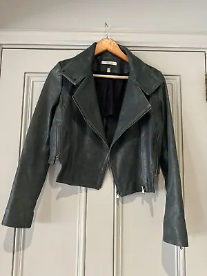 Vintage Black Designer Leather Jacket • $124.46