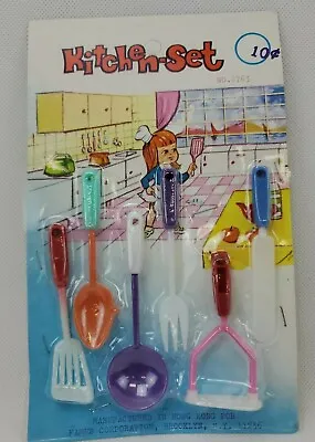 Set Of Vintage Child’s Toy Miniature Kitchen Utensils Plastic *colors Vary* NOS • $8