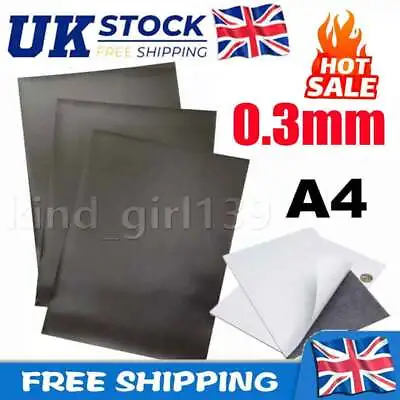 1-10PCS A4 Magnetic Magnet Sheets Self Adhesive Backed Thickness Crafts MateriLM • £5.53