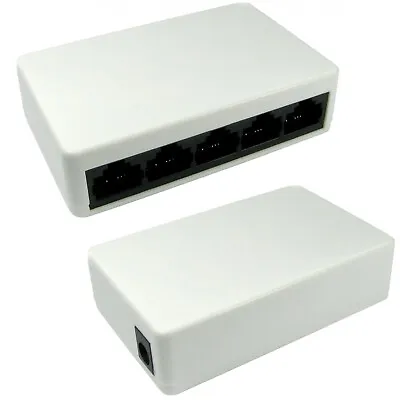 5 Port Way 10/100MBps Ethernet Network Switch RJ45 Lan Box Selector Splitter Hub • £21.49