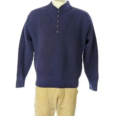 VTG L.L. Bean Wool Henley Military Sweater Sz XL USA EUC • $40.66