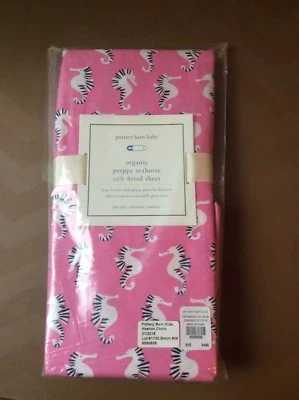$16.85 • Buy Pottery Barn ORGANIC Cotton Crib Toddler Sheet Ocean Beach Seahorse Holiday Gift