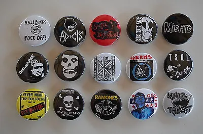 Punk Rock Buttons Pins Classic 80s 90s Music 1 Inch Size Lot Of 15 (LSB4) • $21.99