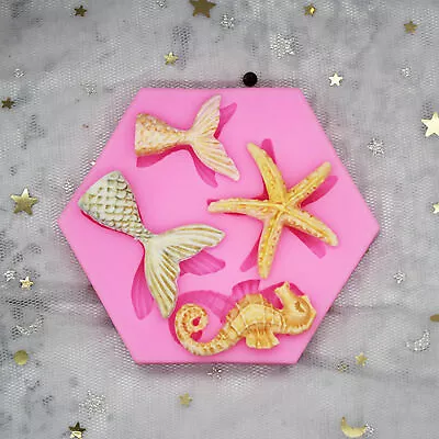 Cake Mold Decorative Useful Mini Mermaid Tail Starfish Mold Chocolate Mould • $6.79