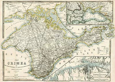 1855 Map Of Crimea Ukraine Russia Military History Poster Home Office Art Print • $13.95