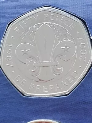 2007 BUNC 50p Scouts Scouting 100 Years Fifty Pence Coin Brilliant Uncirculated • £5.99