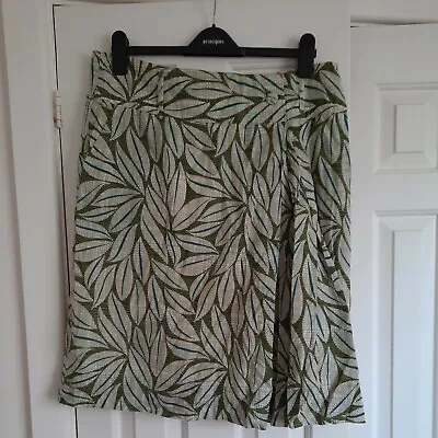 £4.99 • Buy Original Principles Size 16 Palm Print Cotton 100% Cotton Lined Skirt - VGC