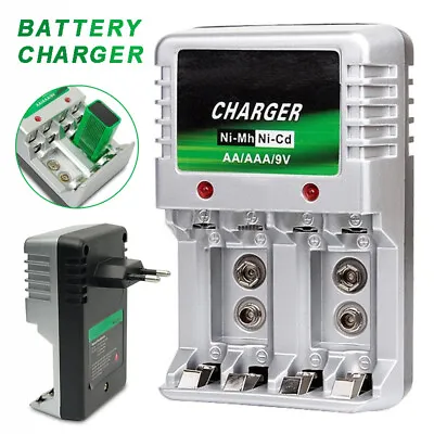 £7.99 • Buy EU Plug Battery Charger For AA AAA 9V Ni-MH Ni-Cd Rechargeable A
