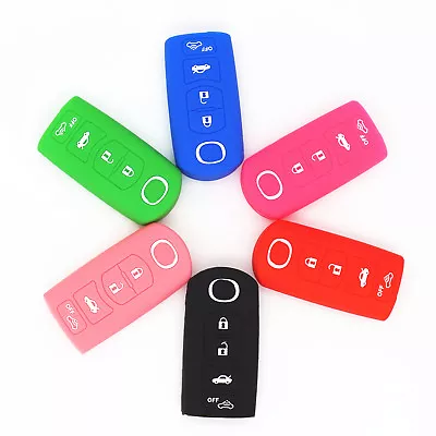 1pc Silicone Smart Remote 4 Buttons Key Cover Chain Case For 2018 2017 Mazda 3 6 • $5.98