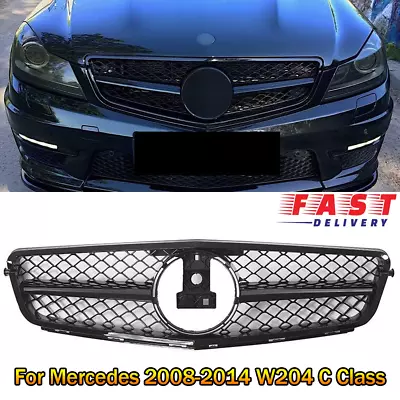 Black AMG Front Grill Grille For 2008-2014 Mercedes Benz W204 C-class C300 C250 • $49.58