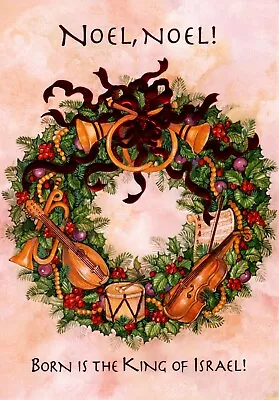 Noel Red Wreath Of Instruments Joyfully Yours Christmas Cards - Set Of 9 • $9.99