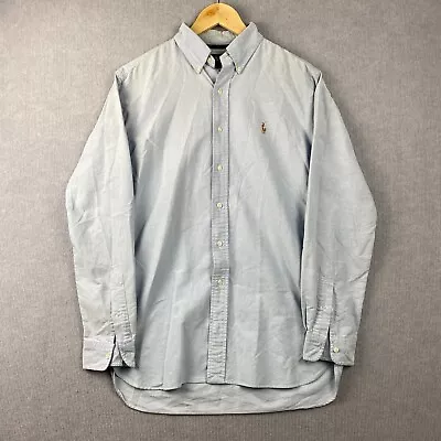 Ralph Lauren Shirt Mens Medium Light Blue Button Down Classic Fit Flesh Pony • $29.95