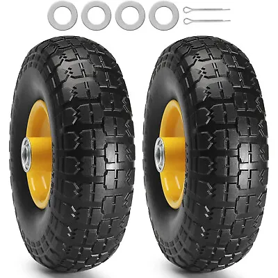 VEVOR Solid PU Run-Flat Tire Wheel Flat Free Tubeless Tire 254 Mm 2-Pack 181.4kg • $34.99