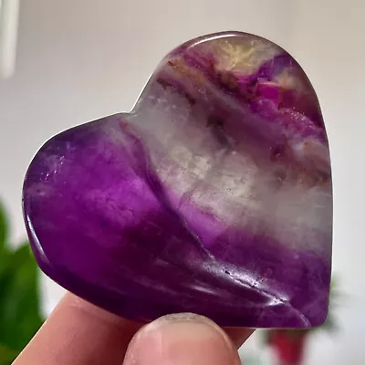 85G Natural Color Fluorite Crystal Carving Heart Shaped Bowl Restoration • $28