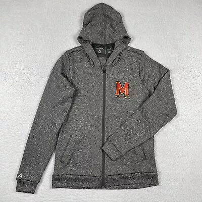 Maryland Terrapins Sweatshirt Womens Small Gray Full Zip Hoodie Terps NCAA • $19.80