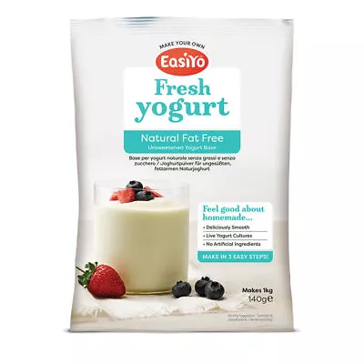 Easiyo Fat Free Natural Yogurt 140g Sachet - Makes 1 Litre Using Yoghurt Maker • £5.29