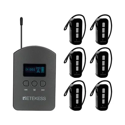 Retekess TT112 Wireless Tour Guide System Transmitter 6 Receivers Training  • $239.99