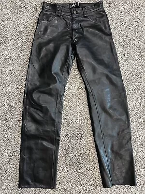 Black Genuine Leather Jeans Pants Size 29 Anjum For A1 Global • $49.99