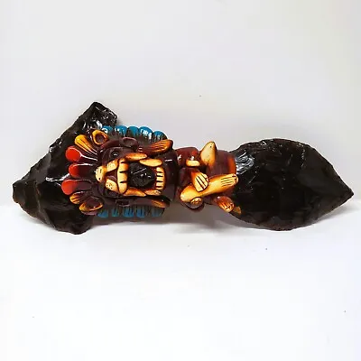 $49.99 • Buy Aztec Warrior Obsidian Knife Axe Rain Stick Mexican Souvenir Folk Art Vintage