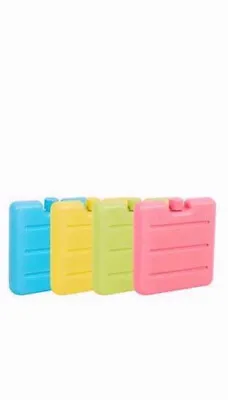 Bello 4 Pack Mini Freezer Ice Blocks Picnic Lunch Box Cooler Assorted Colours • £7.99