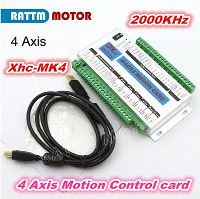 4Axis MK4 XHC USB Mach3 Motion Control Card 2000KHz Stepper Motor CNC Controller • $165