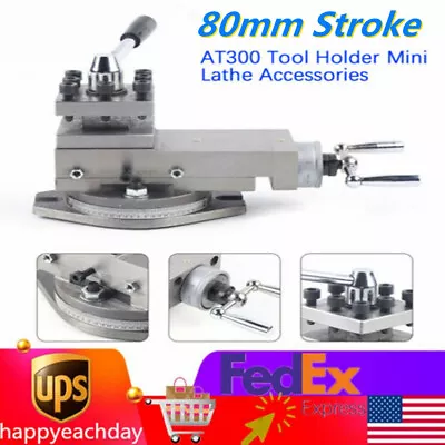 80mm Universal AT300 Lathe Tool Post Assembly Metal Lathe Machine Tool Holder • $123