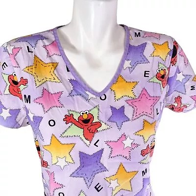 Sesame Street Elmo Stars XS Pale Purple Scrub Top • $15.99