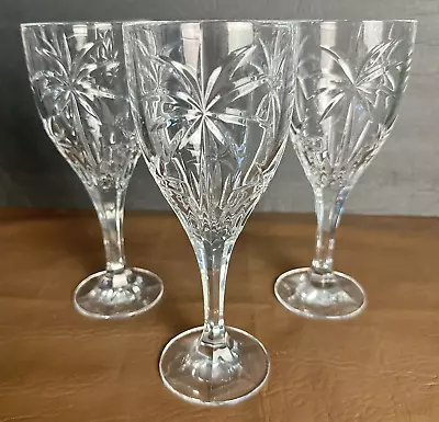 Godinger Shannon Crystal South Beach Wine Glasses Goblet Water 8 Inch Palm Tree • $14.79