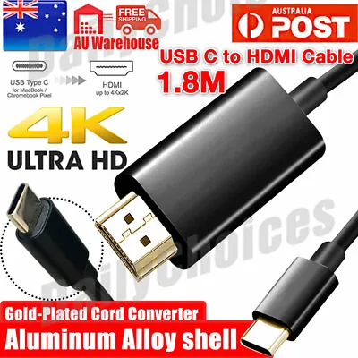 $10.81 • Buy USB C To HDMI Cable USB Type C Male To HDMI Male 4K Cable For Macbook Chromebook