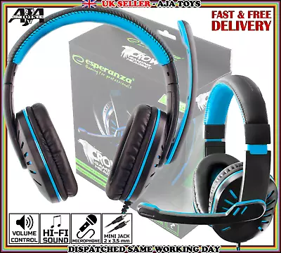 £12.99 • Buy Crow Gaming Headset Stereo Headphones Wired PC Laptops Skype Discord 3.5mm