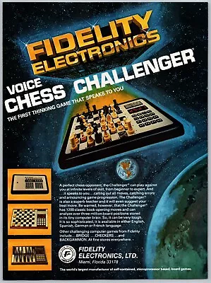 Fidelity Electronics Voice Chess Challenger Vintage Dec 1979 Full Page Print Ad • $11.99