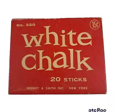 Vintage Binney & Smith White Chalk Red Box No 320 And Some Original With Chalk  • $7.16