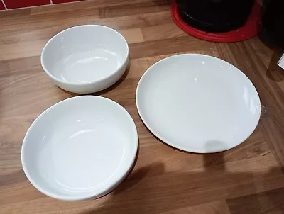 5 QUEENS JAMIE OLIVER WHITE 4 Bowls 1 Plate VGC • £20