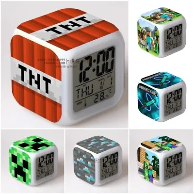 $13.58 • Buy Minecraft Creeper Game LED Alarm Clock Digital Kids Gift AU