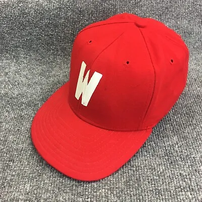 Vintage New Era Hat Cap Snap Back Mens Red Adjustable Logo White W • $14.97