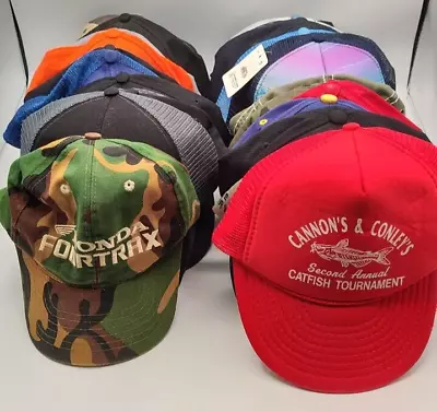 Hat Reseller Lot Of 28 Sports Vintage Snapback Fitted Advertising Beer Military • $48