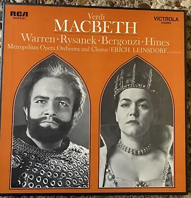 Verdi MACBETH Autographed By Leonie Rysanek  3 LP Set RCA Opera • $30