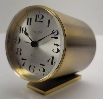 Vtg MCM Swiss Swiza Sheffield Brass Alarm Clock Glam 1960's Euro Chic READ! • $54.75