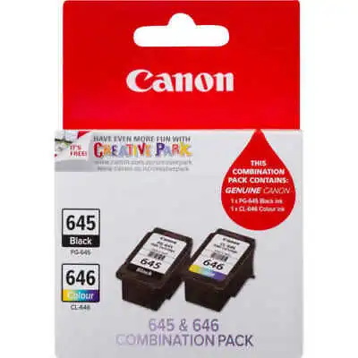 $40.50 • Buy 2 CANON Genuine Ink Cartridge PG645/CL646 645/646 For Pixma MG2460 MG2560 TS3160