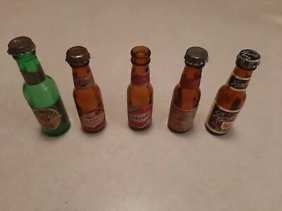 5-Vtg 1950's Miniature Novelty 4  Beer Bottles Budweiser-Falstaff-Berghoff Z4 • $34.88