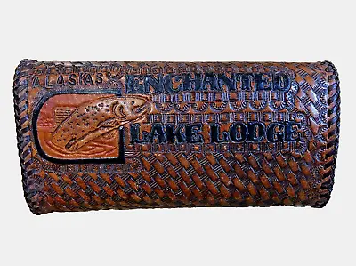 Fly Wallet Salmon Flies Fishing Lures Tooled Leather Enchanted Lake Lodge Alaska • $59.95